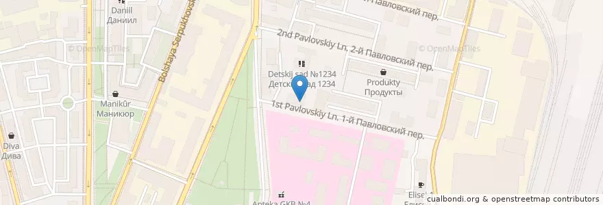Mapa de ubicacion de Расчётный Дом en 俄罗斯/俄羅斯, Центральный Федеральный Округ, Москва, Южный Административный Округ, Даниловский Район.