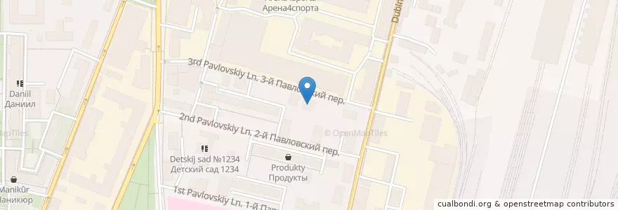 Mapa de ubicacion de Платинентал en Rússia, Distrito Federal Central, Москва, Южный Административный Округ, Даниловский Район.