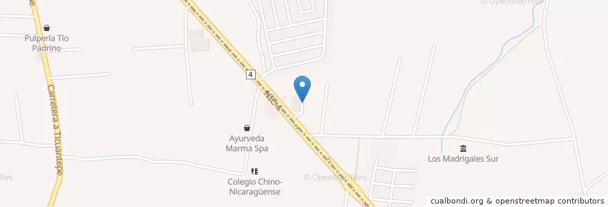 Mapa de ubicacion de Total Gym parqueo en Nikaragua, Masaya, Nindirí (Municipio).