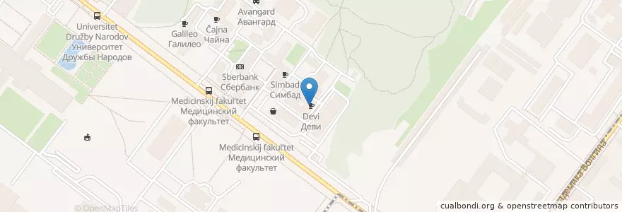 Mapa de ubicacion de Деви en Rússia, Distrito Federal Central, Москва, Юго-Западный Административный Округ, Обручевский Район.