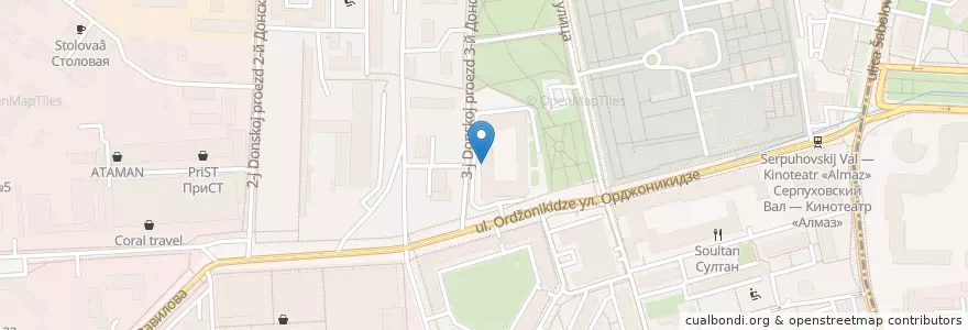 Mapa de ubicacion de Dante-Sage club en Rusia, Центральный Федеральный Округ, Москва, Южный Административный Округ, Донской Район.