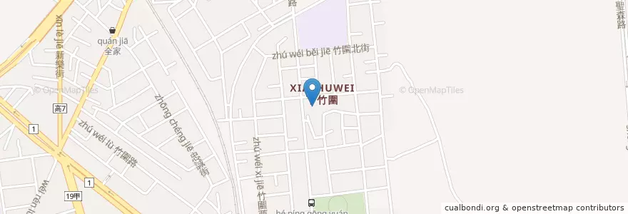 Mapa de ubicacion de 代天府 en تايوان, كاوهسيونغ, 岡山區.