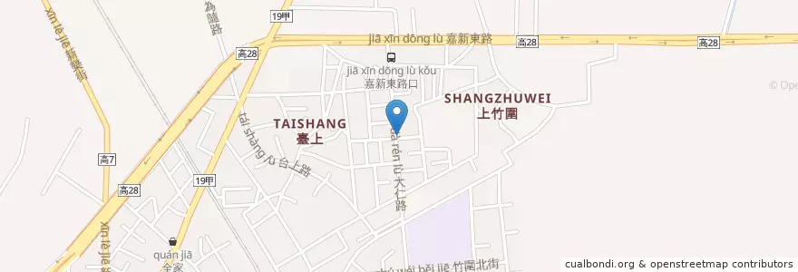 Mapa de ubicacion de 岡山大仁郵局 en تايوان, كاوهسيونغ, 岡山區.