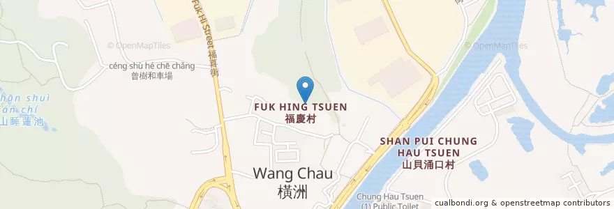 Mapa de ubicacion de 福慶村公廁 Fuk Hing Tsuen Public Toilet en China, Hong Kong, Cantão, Novos Territórios, 元朗區 Yuen Long District.