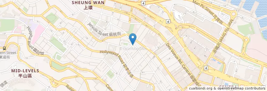 Mapa de ubicacion de Lin Heung Tea House   蓮香樓 en Çin, Guangdong, Hong Kong, Hong Kong Adası, Yeni Bölgeler, 中西區 Central And Western District.