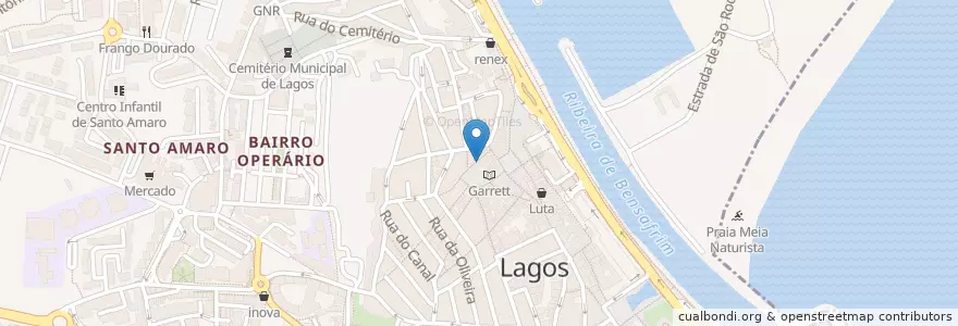 Mapa de ubicacion de O Mexilhão en 葡萄牙, Algarve, Algarve, Faro, Lagos, São Gonçalo De Lagos.