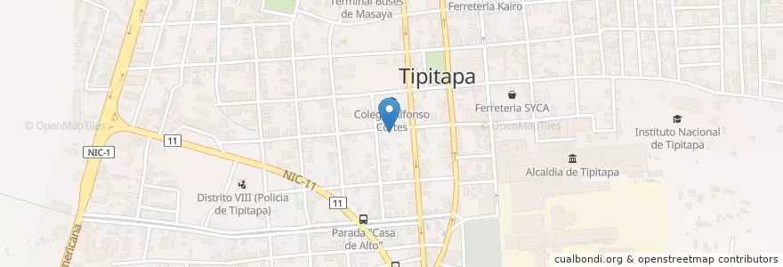 Mapa de ubicacion de Biblioteca Comunitaria "La casita del árbol" en نیکاراگوئه, Departamento De Managua, Tipitapa (Municipio).