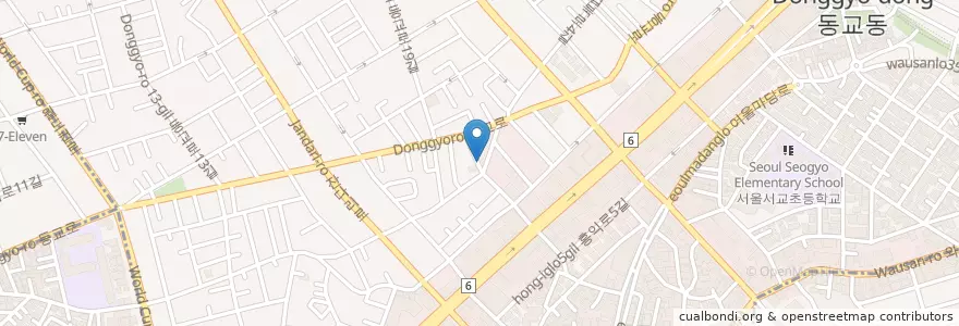 Mapa de ubicacion de Sketchbook en 大韓民国, ソウル, 麻浦区, 西橋洞.