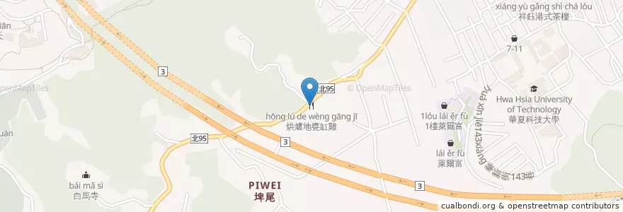 Mapa de ubicacion de 烘爐地甕缸雞 en تايوان, تايبيه الجديدة, 中和區.