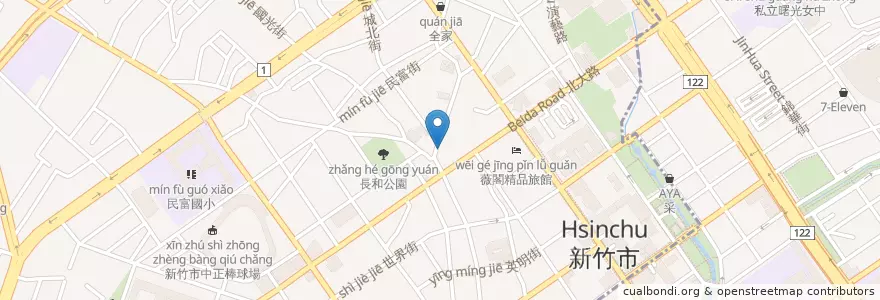Mapa de ubicacion de 香積食堂 en Taiwan, Provincia Di Taiwan, Hsinchu, 北區.