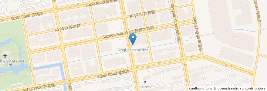 Mapa de ubicacion de SingHealth Medical en China, Suzhou, Jiangsu, 姑苏区, 苏州工业园区直属镇, 苏州工业园区.