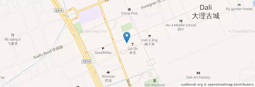 Mapa de ubicacion de 柒八酒食 en 中国, 云南省, 大理白族自治州, 大理市.