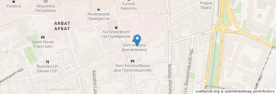 Mapa de ubicacion de Балалаечная en روسیه, Центральный Федеральный Округ, Москва, Центральный Административный Округ, Район Арбат.
