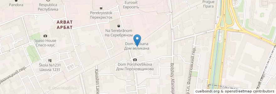 Mapa de ubicacion de Dunkin' Donuts en Russia, Distretto Federale Centrale, Москва, Центральный Административный Округ, Район Арбат.