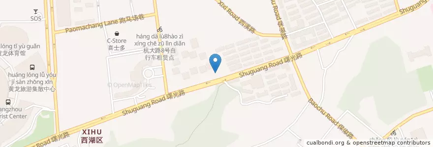 Mapa de ubicacion de Tesla Supercharger Hangzhou Dragon Hotel en 中国, 浙江省, 杭州市, 西湖区, 北山街道.