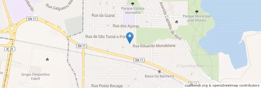 Mapa de ubicacion de Biblioteca Municipal da Baixa da Banheira en Португалия, Área Metropolitana De Lisboa, Setúbal, Península De Setúbal, Barreiro, Barreiro E Lavradio.