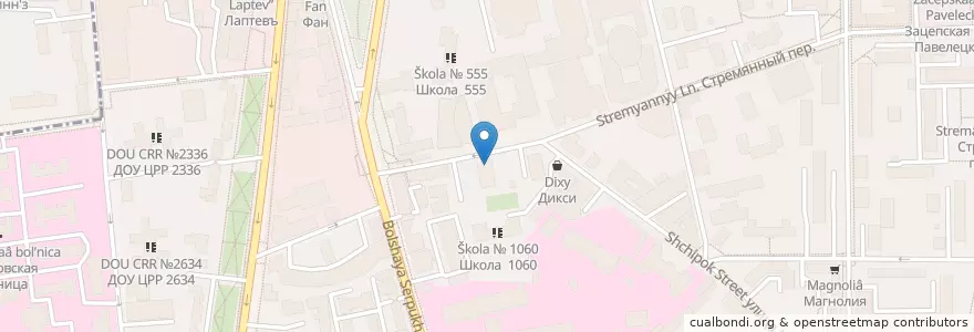 Mapa de ubicacion de Cofefix en Rusia, Distrito Federal Central, Москва, Distrito Administrativo Central, Район Замоскворечье.