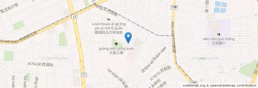 Mapa de ubicacion de 台南市私立武聖幼稚園 en Taiwan, 臺南市, 北區.