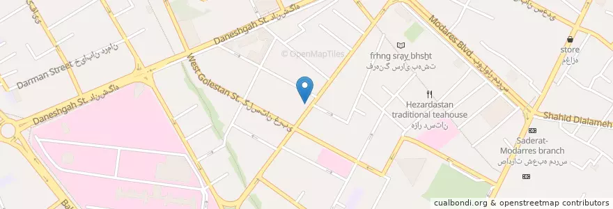 Mapa de ubicacion de بانک رفاه en イラン, ラザヴィー・ホラーサーン, شهرستان مشهد, مشهد, بخش مرکزی شهرستان مشهد.