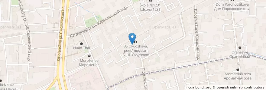 Mapa de ubicacion de Почтмейстер en Россия, Центральный Федеральный Округ, Москва, Центральный Административный Округ, Район Арбат.