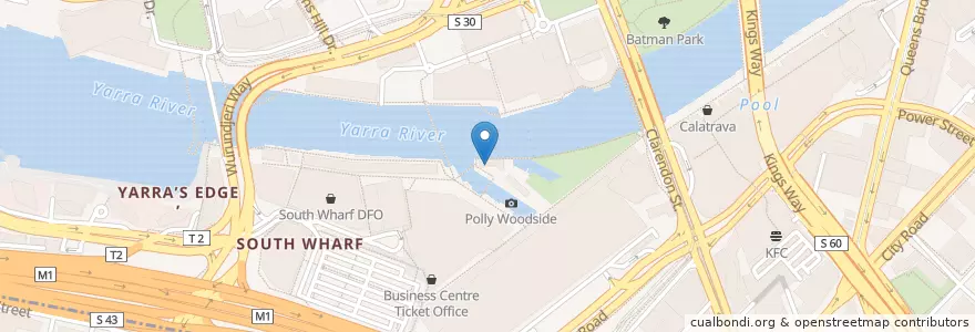 Mapa de ubicacion de The Boatbuilders Yard en Австралия, Виктория, City Of Melbourne.