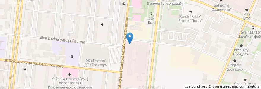 Mapa de ubicacion de Челябинвестбанк en Rusia, Уральский Федеральный Округ, Óblast De Cheliábinsk, Челябинский Городской Округ.