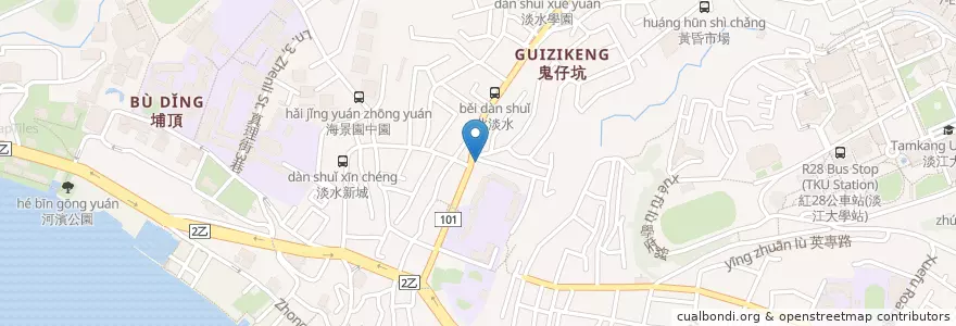 Mapa de ubicacion de 永和豆漿 en تایوان, 新北市, 淡水區.