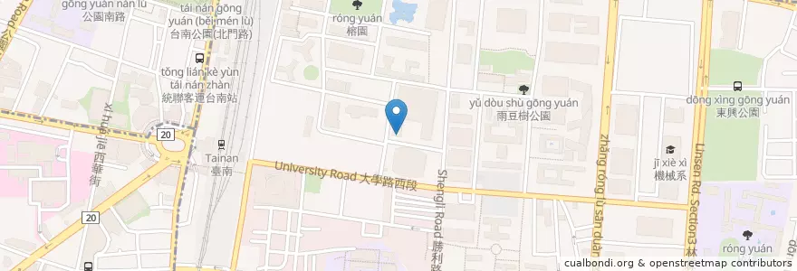 Mapa de ubicacion de 中華郵政 en Тайвань, Тайнань, 東區.