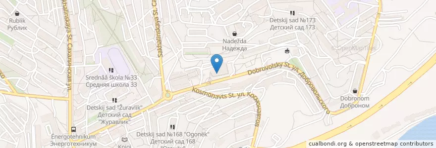 Mapa de ubicacion de Bookmaker hall en 러시아, Дальневосточный Федеральный Округ, 프리모르스키 지방, Владивостокский Городской Округ.