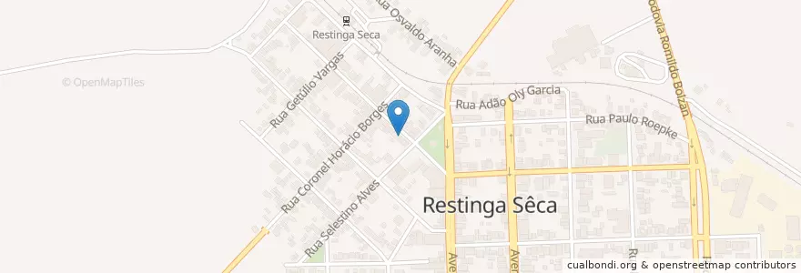 Mapa de ubicacion de Estação Rodoviária de Restinga Sêca en البَرَازِيل, المنطقة الجنوبية, ريو غراندي دو سول, Região Geográfica Intermediária De Santa Maria, Região Geográfica Imediata De Santa Maria, Restinga Sêca.