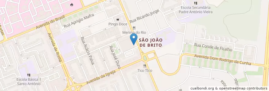Mapa de ubicacion de Mr. Pizza en Portugal, Aire Métropolitaine De Lisbonne, Lisbonne, Grande Lisboa, Lisbonne, Alvalade.