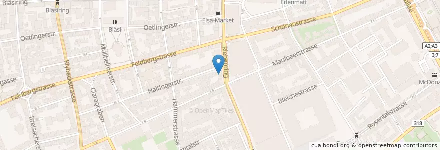 Mapa de ubicacion de Tapeo Tapas Bar La Terraza en سويسرا, مدينة بازل, Basel.