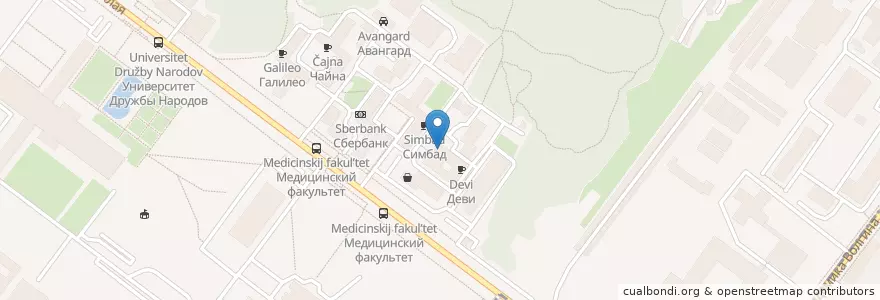 Mapa de ubicacion de Подиум en Russland, Föderationskreis Zentralrussland, Moskau, Südwestlicher Verwaltungsbezirk, Обручевский Район.