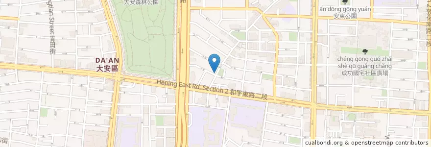 Mapa de ubicacion de 其實豆製所 en Taiwan, New Taipei, Taipei, Da'an District.