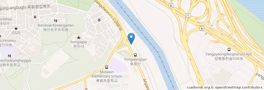 Mapa de ubicacion de Bike Parking en 대한민국, 서울, 영등포구, 목2동, 양평2동, 양평동.