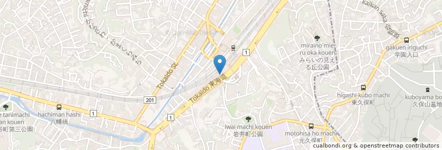Mapa de ubicacion de 中国家庭料理 福来園 en 일본, 가나가와현, 요코하마시, 保土ヶ谷区.