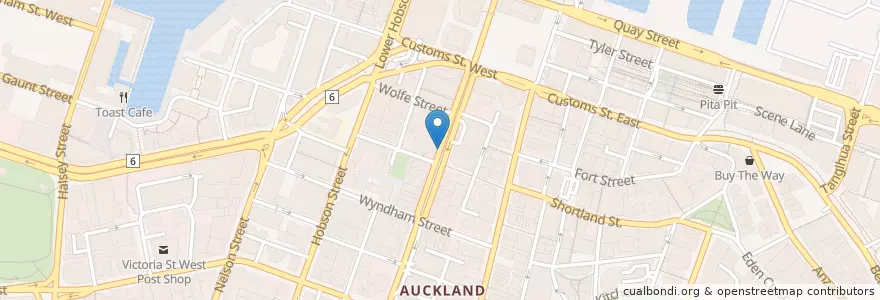 Mapa de ubicacion de Albert Street Taxi Rank en New Zealand, Auckland, Waitematā.