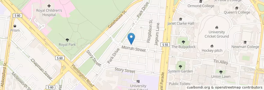 Mapa de ubicacion de Parkville Store en オーストラリア, ビクトリア, City Of Melbourne.