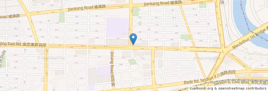 Mapa de ubicacion de 彰化商業銀行 en 台湾, 新北市, 台北市, 松山区.