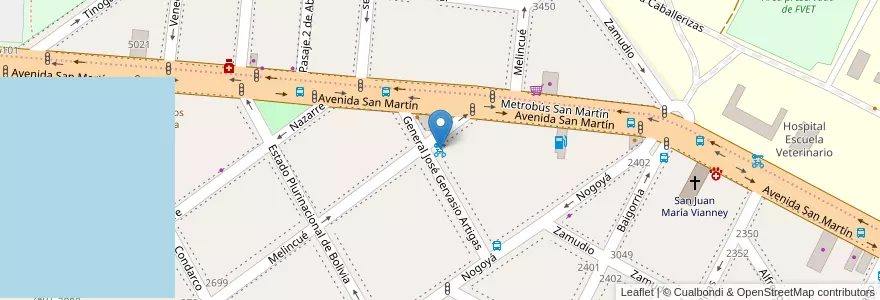 Mapa de ubicacion de 308 - Artigas Y Melincue en Arjantin, Ciudad Autónoma De Buenos Aires, Buenos Aires, Comuna 15.