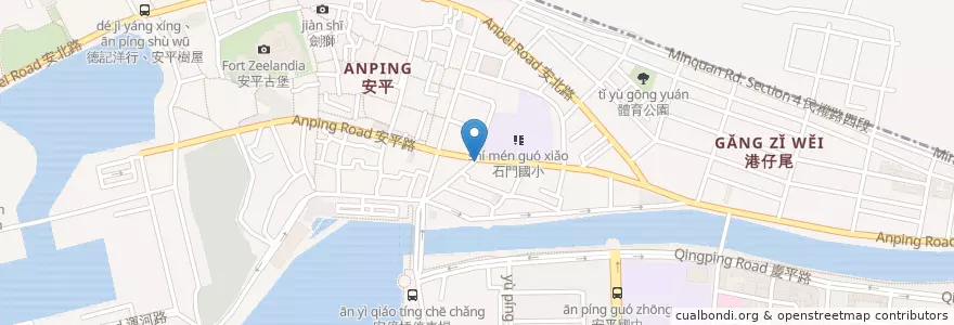 Mapa de ubicacion de 丹丹漢堡 en 臺灣, 臺南市, 安平區.
