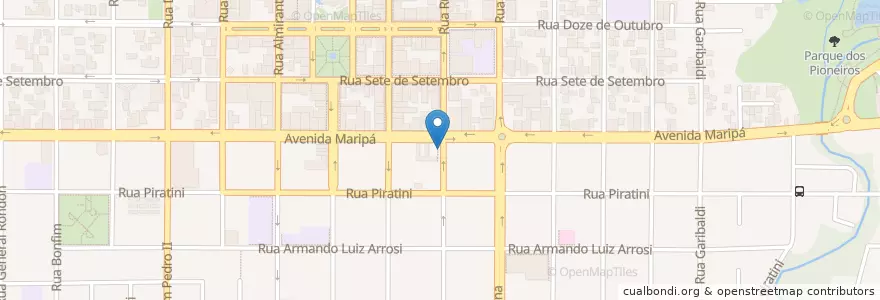 Mapa de ubicacion de Ponto de Táxi Centro 2 en البَرَازِيل, المنطقة الجنوبية, بارانا, Região Geográfica Intermediária De Cascavel, Microrregião Toledo, Toledo.