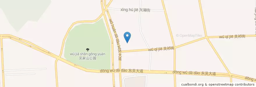 Mapa de ubicacion de 吴家山街道 en 중국, 후베이성, 우한시, 둥시후구, 吴家山街道.