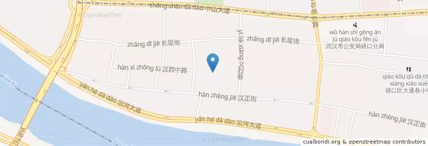 Mapa de ubicacion de 汉中街道 en 中国, 湖北省, 武汉市, 硚口区, 汉阳区, 汉中街道.