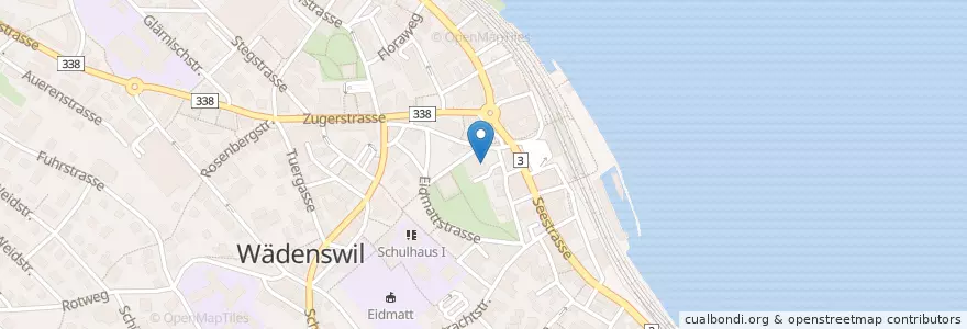 Mapa de ubicacion de Credit Suisse en Schweiz/Suisse/Svizzera/Svizra, Zürich, Bezirk Horgen, Wädenswil.