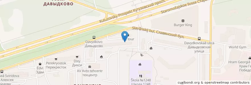 Mapa de ubicacion de Отделение связи №121352 en Rusland, Centraal Federaal District, Moskou, Западный Административный Округ, Район Фили-Давыдково.