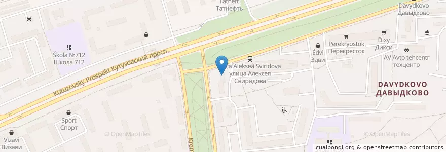Mapa de ubicacion de Сбербанк en Rusia, Distrito Federal Central, Москва, Западный Административный Округ, Район Фили-Давыдково.