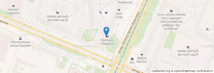 Mapa de ubicacion de Sberbank en Russia, Northwestern Federal District, Leningrad Oblast, Saint Petersburg, Vyborgsky District, Округ № 15.