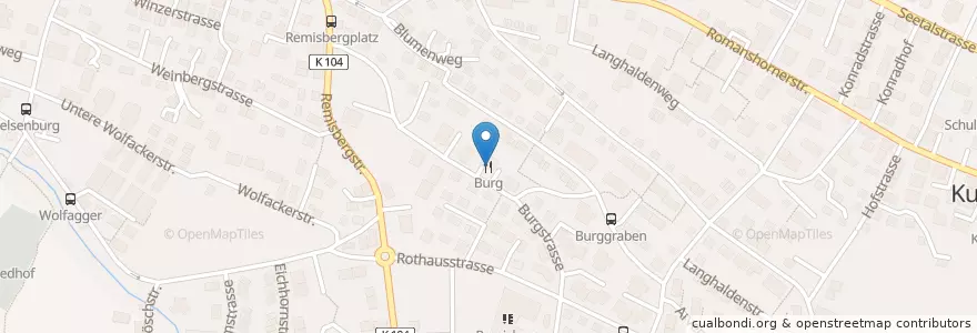 Mapa de ubicacion de Burg en Schweiz/Suisse/Svizzera/Svizra, Thurgau, Bezirk Kreuzlingen, Kreuzlingen.