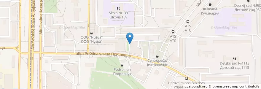 Mapa de ubicacion de QIWI Терминал en Rusia, Distrito Federal Central, Москва, Северо-Восточный Административный Округ, Район Бибирево.